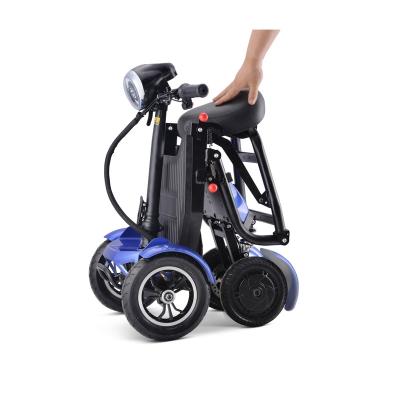 China Unisex Foldable Electric Power Battery Motor Black Motorcycle Mobility Scooter Four Wheel Electric Scooter for sale