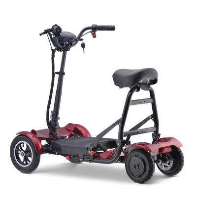 China 36V 10Ah Lithium Battery Unisex Red Foldable Adult Disabled Mobility Scooter Travel 4 Wheels Elderly for sale