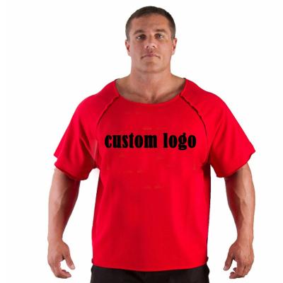 China Breathable Gym Clothing Men's O-Neck T-shirt Cotton Bodybuilding T-shirt Cotton Bodybuilding Sport Shirts Tops Gym Mens Training T Shirt for sale