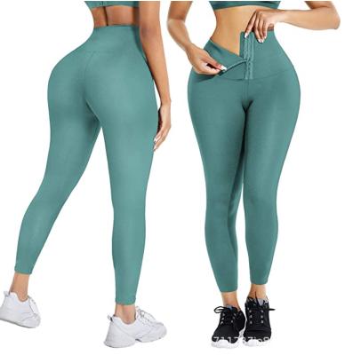 China Women's Waist Trimmer Yoga Pants Quick Dry Fitness Compression Waist High Lift Seamless Breathable Slim Tight Pants for sale