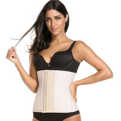 China 25 Bones Antibacterial Steel Latex Slimming Cross Waist Trainer For Women Latex Underbust Waist Corsets Cincher Body Shaper for sale