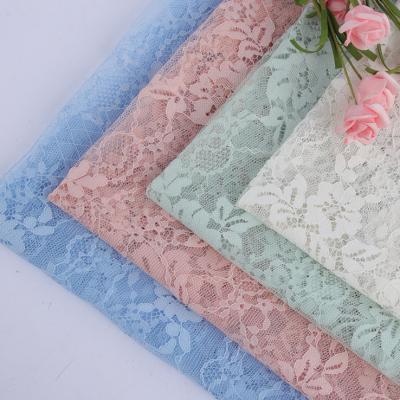 China Three Dimensional Full Embroidery Viable Flower Polyester Lace Fabric For Dress for sale