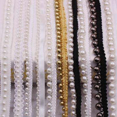 China Hot Selling Bead Lace Viable Handmade Beaded Clothing Necklace Luggage Decorative Strip DIY Accessories for sale