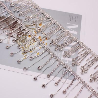 China Sustainable Chain Tassel Rhinestone Lace Up DIY Wedding Dress Collar Curtain Accessories for sale