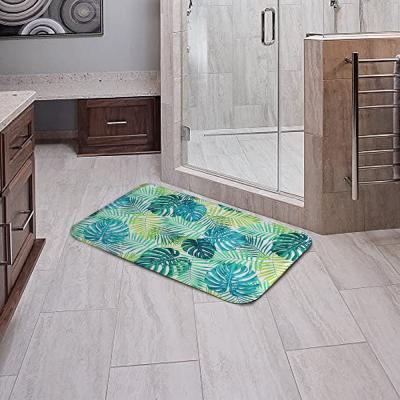 China Good Quality Viable Flannel Washable Prayer 3d Printed Palm Tree Memory Foam Blanket Bath Mat Cover for sale