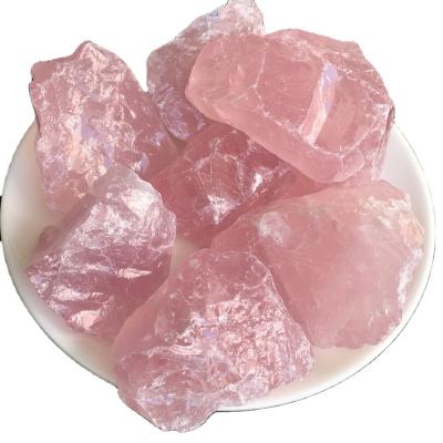 China High Quality Rose Quartz Crystal Raw Stone China Wholesale Natural Healing Stone for sale