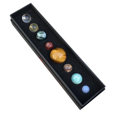 China Wholesale Natural Planets Gangue Eight Stone Rose Quartz Seven Stone Gift Box China Outer Space Astronomical Stone Gift Box for sale