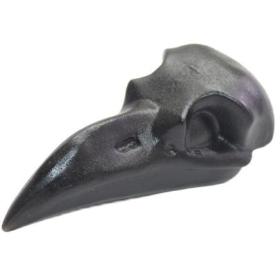 China Wholesale Bulk Natural Quartz Seven Veins Treatment Stone Obsidian Animal Crow Head Carving From China for sale