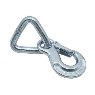 China Heavy Industry Heavy Duty Forged Hook With Triangle Ring Carbon Steel Clevis Grab Hook Truck Trailer Lift Hook for sale