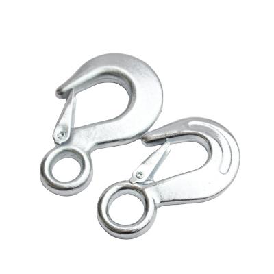 China Heavy Industry Heavy Duty Forged Hook With O Ring Carbon Steel Clevis Grab Hook Truck Trailer Lift Hook for sale