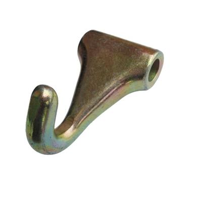 China Heavy industry forged hook with perforation carbon steel clevis grab hook triangular truck trailer lifting hook for sale