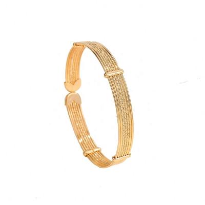 China Fashion TRENDY Jewelry Copper Alloy 18k Brass Gold Plated Custom Adjustable Gold Cuff Bangle Bracelet For Women Daily Wear for sale