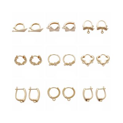 China FASHIONABLE Classic Base Earrings Gold Geometric Circle Earring Copper Alloy Plated With Loops For DIY Earring Making for sale