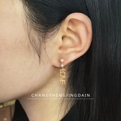 China Lady Ear Chain Euro S925 Custom Star Earrings Fashionable Silver American Simple Women's Earrings Style Earrings for sale