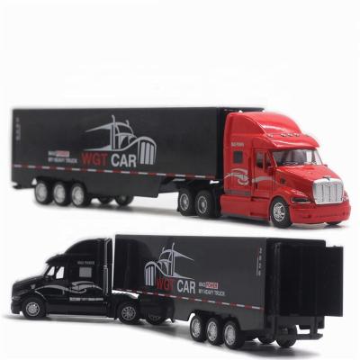 China 1:48 Sale Container Truck Model Of Alloy Container Diecast American Truck Diecast Toy Vehicles For Boy Toy Modelo Collection for sale