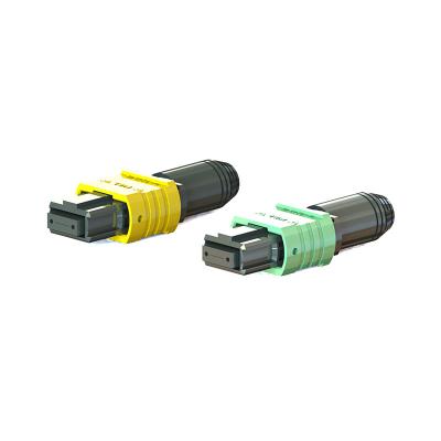 China Mini MPO Fiber Optic Connector 36mm Length 12/16/24 Cores Male / Female Options for sale