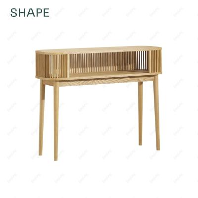 China Ash CAPANA v2 console table in ash wood slats with 1 storage nook for sale