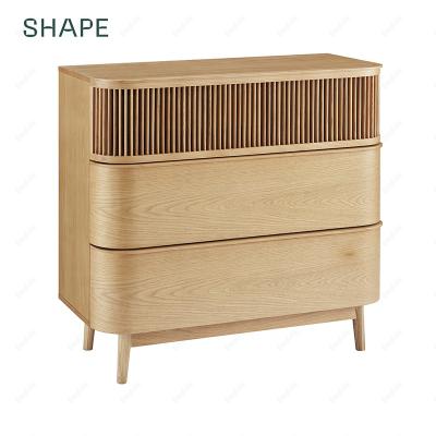 China Ash CAPANA chest of 3 drawers in solid ash and ash veneer customized for bedroom storage for sale