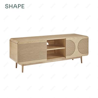 China Scandinavian SAPA TV stand with 2 soft closing doors and 1 fix shelf in solid ash and ash veneer for sale