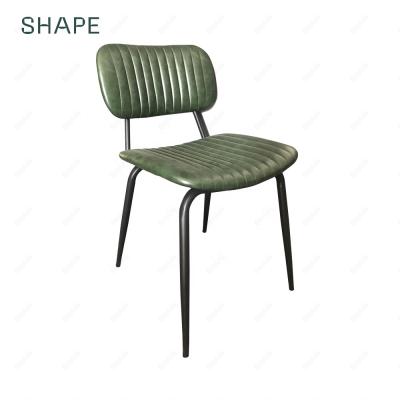 China European Modern Minimalist Dining Chairs Leather Upholstery Nordic And Elegant Stripe Style Chiars Dining for sale