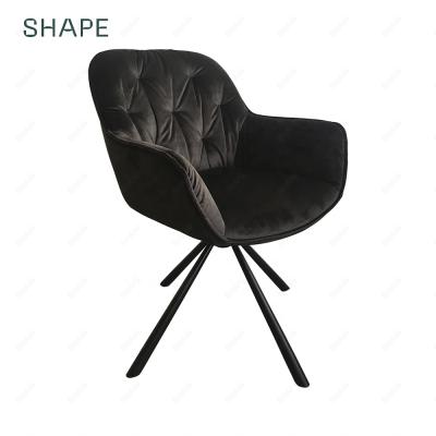 China Modern Swivel Velvet Chair Dining Elegant Upholstered Simple Dining Chairs Swivel Modern Dining Armchairs for sale