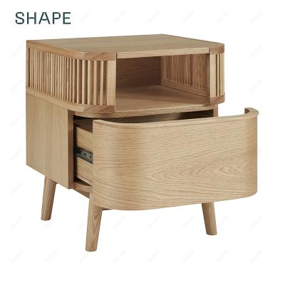 China Modern Night Stand Ash With Clear Lacquer Color Bedside Table CAPANA Wholesale Price for sale