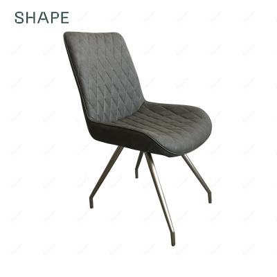 China Nordic & Elegant Leather Covcer Stainless Steel Wire Drawing Does Not Spray Varnish Dining Chair for sale