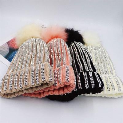 China 2020 Smooth Soft Warm Feeling Brand New Boys Girls Kids Winter Knit Solid Warm Cute Beanie Hats Furry Pompom Hat Balls Lovely Gifts R0834 for sale