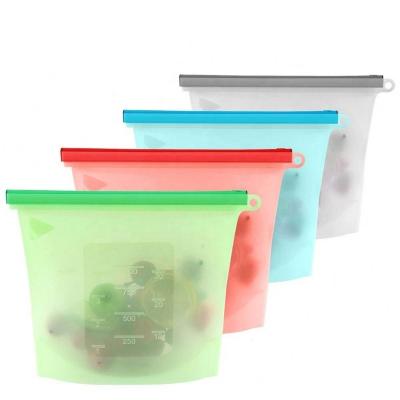 China 1000ml /1500ml Silicone Bag Silicone Food Waste Bag Microwavable Zero Reusable Refrigerator Storage Fresh Bags for sale