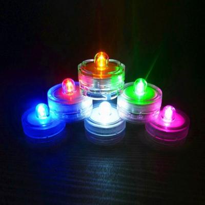 China COLOR CHANGING Battery Underwater LED Waterproof Wedding Candle Lights Multicolor (Pack of 12) for sale