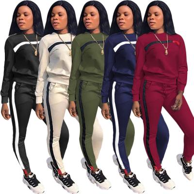 China Breathable Wholesale Custom Two Piece Pullover Long Sleeve Pants Sets Ladies Tracksuit For Women for sale