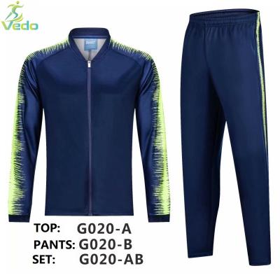 China Wholesale Custom Breathable Full Zipper 100% Polyester Sporty Mens Soccer Tracksuit for sale