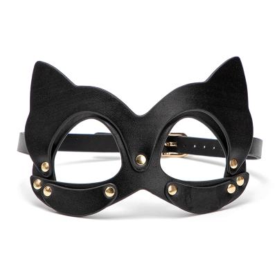 China Leather Face Harness Female Mask SM Game PU Owl Eye Belt-Harness Leather Fetish Wear for sale