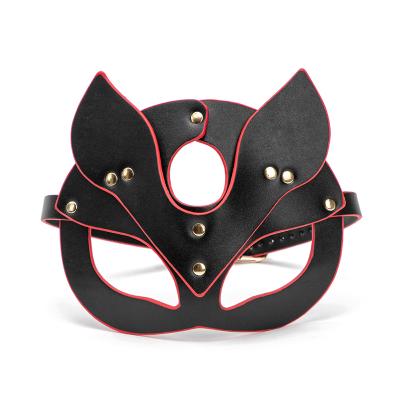 China SM Game Play SM Games Eye Mask Belt-Harness Female Leather Face Harness Fetish Wear for sale