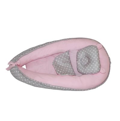 China Include Portable Baby Pillow Pink Soft Breathable Design Newborn Baby Nest Blanket for sale