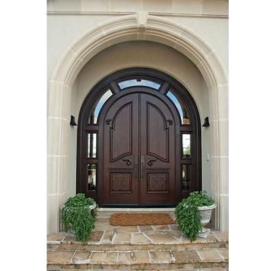 China Modern High Quality Solid Teak Entrance Round Lid Main Door Arch Door Wooden Design for sale