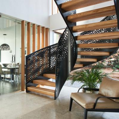 China Contemporary Modern Staircase Design Curved Staircase For Indoor for sale