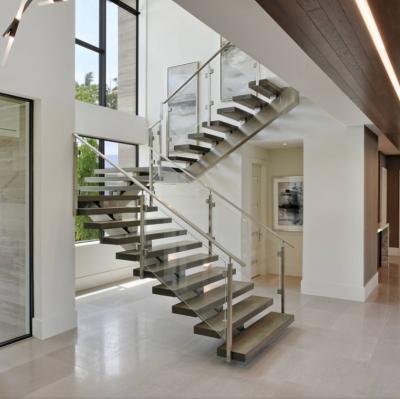 China Stringer Straight Staircase Indoors Metal Contemporary Mono Straight Staircases for sale