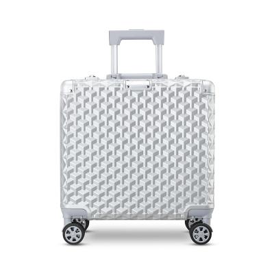 China 2022 Design High Quality Aluminum Frame Luggage 18 Inch Travel Trolley Luggage Fashion Suitcases TSA Lock Suitcase for sale