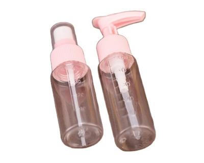 China Mini Plastic Cosmetic Packaging Set Skin Care Spray Lotion Cream Jar Travel Empty Bottle Set for sale