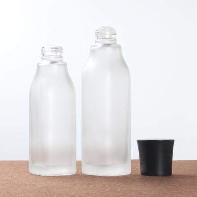 China Comestic high quality 40ml 100ml 120ml frosted glass bottles with inner cap for sale