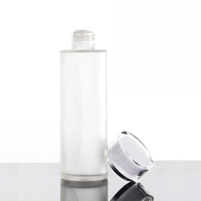 China Comestic 100ml 120ml high quality frosted glass bottle with inner cap for essential water for sale