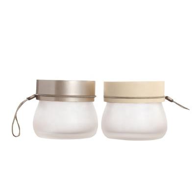 China High quality cosmetic clear frosted glass cosmetic cream jar 100g with plastic lid for sale