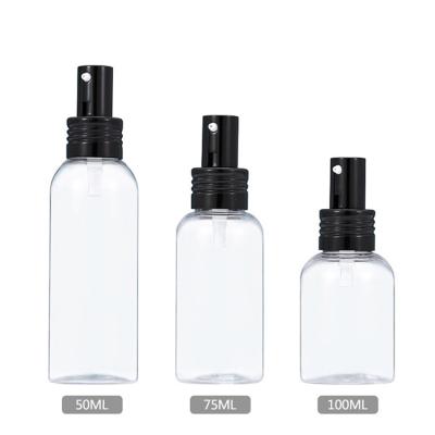 China Personal Transparent Round Skin Care Packaging 50ml 75ml 100ml Shoulder PET Emulsion Mercury Packaging Bottle for sale