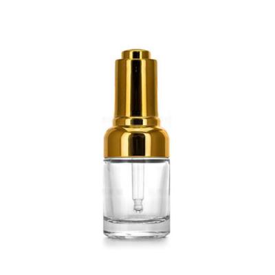 China 20ML 30ML 50ML High Quality Clear Auto Dropper Glass Bottle With Gold Sliver Cap for sale