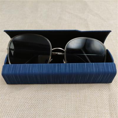 China Glass Packaging Fashion Eye Wear Case In Stock Custom Logo Optical Glass Small Size Blue Case for sale