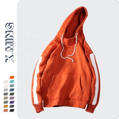 China Wholesale Terry Side Men's Anti-Shrink Fashion Stripe Hoodie Casual Oversized Drawstring Hoodie Crewneck Sweatshirt Good Quality Cotton for sale