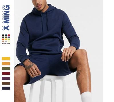 China OEM QUICK DRY Logo Print Drawstring Blank Wholesale Mens Shorts Sportswear Set Sweatsuit Shorts Pants Pullover Hoodie Gym Fit Sweatsuit for sale