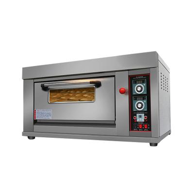 China Commercial Supply 1 Deck Single Tray Countertop Commercial Gas Baking Oven Cupcakes Bread Pizza Bakery Equipment 1 Deck Oven for sale