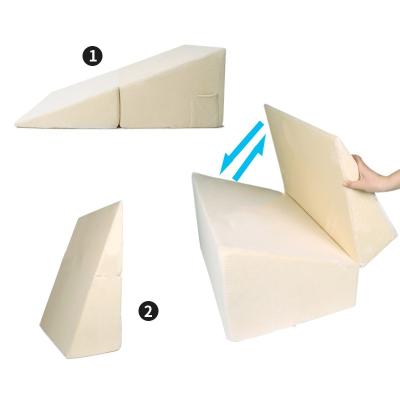 China Anti-Static Adjustable Bed Headboard Wedge Pillow Sets Thai Triangle Reflux Pillow Travel Wedge Pillow for sale